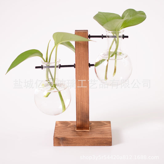 Wooden frame hydroponic plant swing