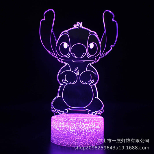 Cross-border explosion cartoon animal Totoro series colorful creative 3D lights LED night light gift table lamp visual lights