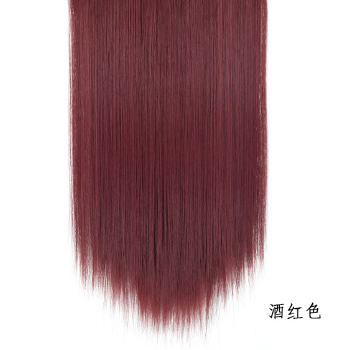 Female wig U-shaped half head hood 7 card long chemical straight hair wig