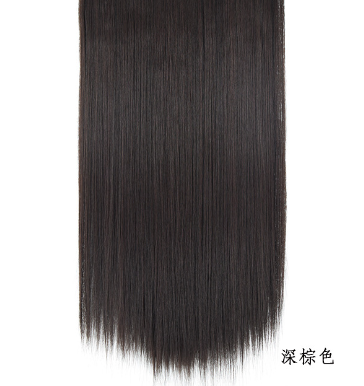 Female wig U-shaped half head hood 7 card long chemical straight hair wig