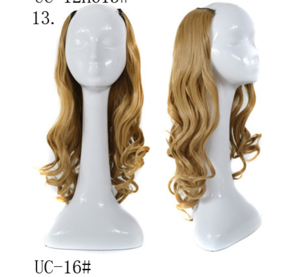 U-shaped half headgear wig female mid-length large wave pear flower roll midpoint realistic natural fluffy long curly hair headgear