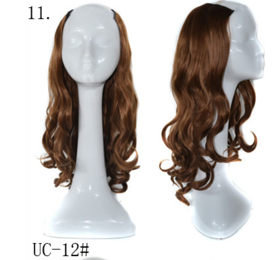 U-shaped half headgear wig female mid-length large wave pear flower roll midpoint realistic natural fluffy long curly hair headgear