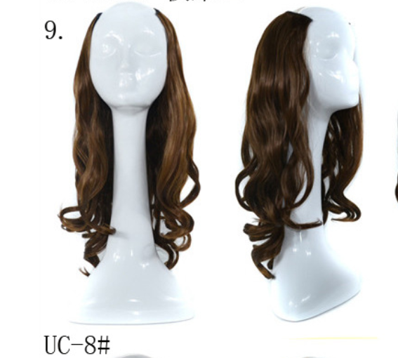 U-shaped half headgear wig female mid-length large wave pear flower roll midpoint realistic natural fluffy long curly hair headgear