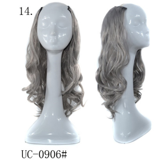 U-shaped half headgear wig female mid-length large wave pear flower roll midpoint realistic natural fluffy long curly hair headgear