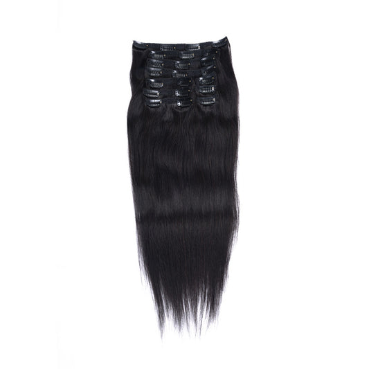 16-28 inch 1 # 140g-200g 7-piece clip hair extension hair extension