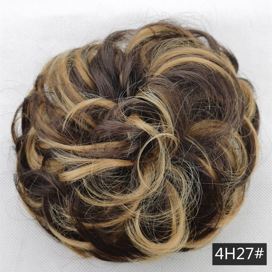 Foreign trade exclusively for high temperature silk wig 50 color wig hair ring ball head fluffy matte simulation plate hair ring spot