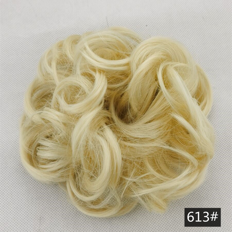 Foreign trade exclusively for high temperature silk wig 50 color wig hair ring ball head fluffy matte simulation plate hair ring spot