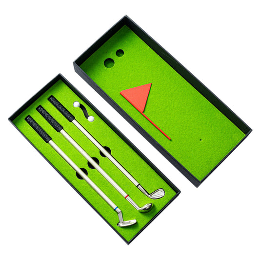 New Golf Set Pen Creative Gift Desktop Simulation Driving Range Mini Golf Ballpoint Pen