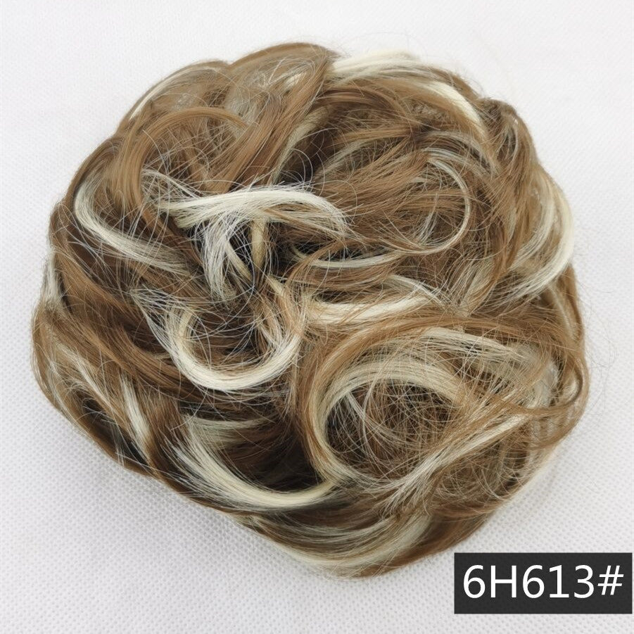 Foreign trade exclusively for high temperature silk wig 50 color wig hair ring ball head fluffy matte simulation plate hair ring spot