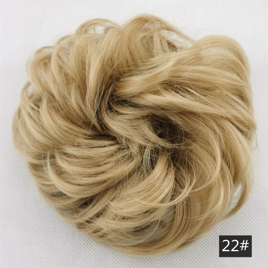 Foreign trade exclusively for high temperature silk wig 50 color wig hair ring ball head fluffy matte simulation plate hair ring spot