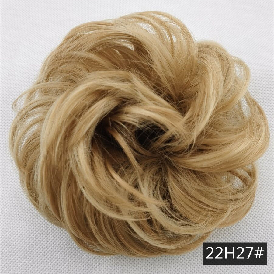 Foreign trade exclusively for high temperature silk wig 50 color wig hair ring ball head fluffy matte simulation plate hair ring spot