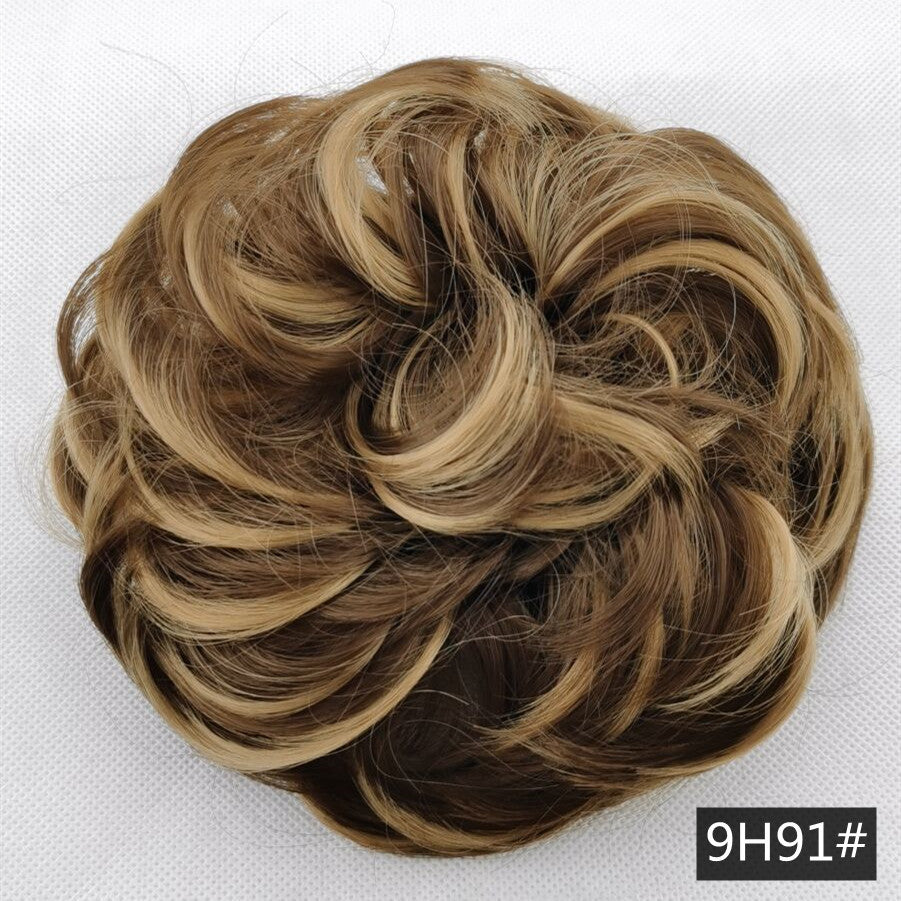 Foreign trade exclusively for high temperature silk wig 50 color wig hair ring ball head fluffy matte simulation plate hair ring spot