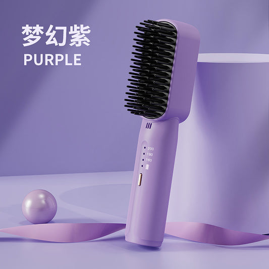 New mini rechargeable hair straightening comb, portable, fashionable, good quality, negative ion hair care, smooth hair care, wireless hair straightening comb