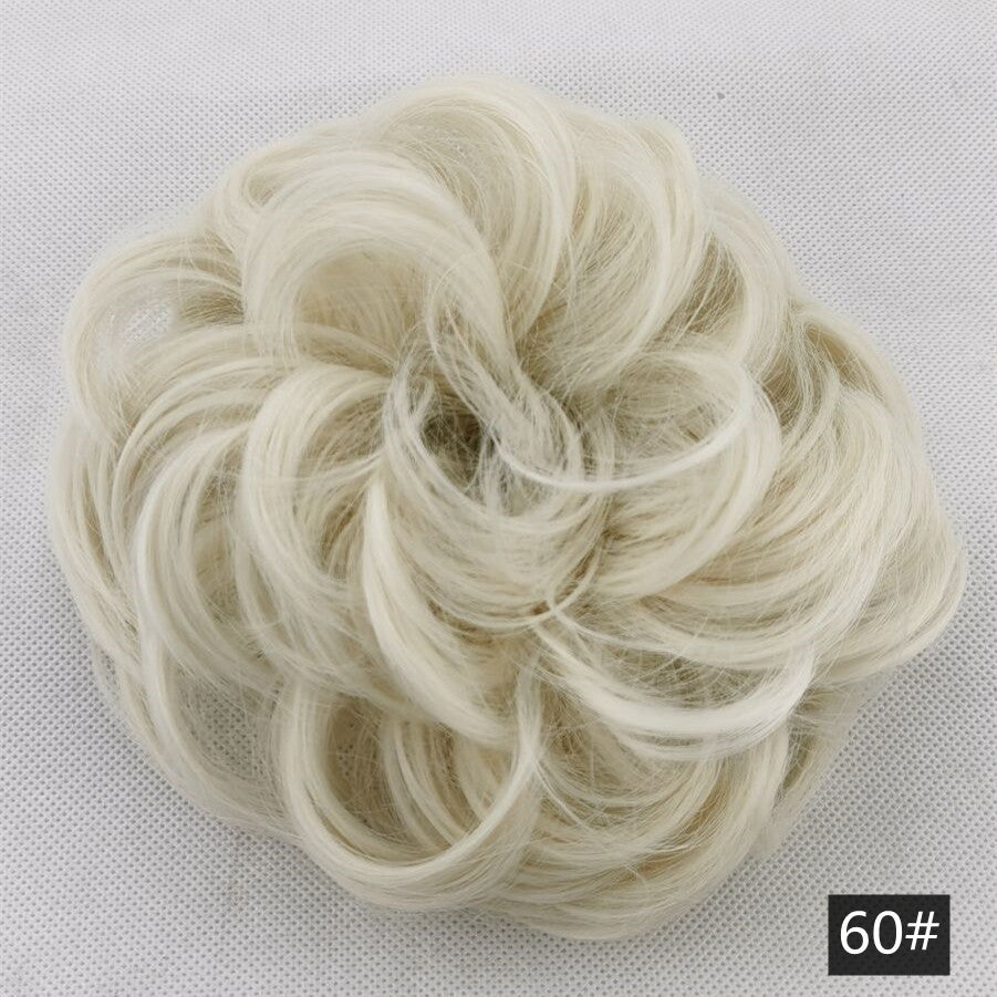 Foreign trade exclusively for high temperature silk wig 50 color wig hair ring ball head fluffy matte simulation plate hair ring spot