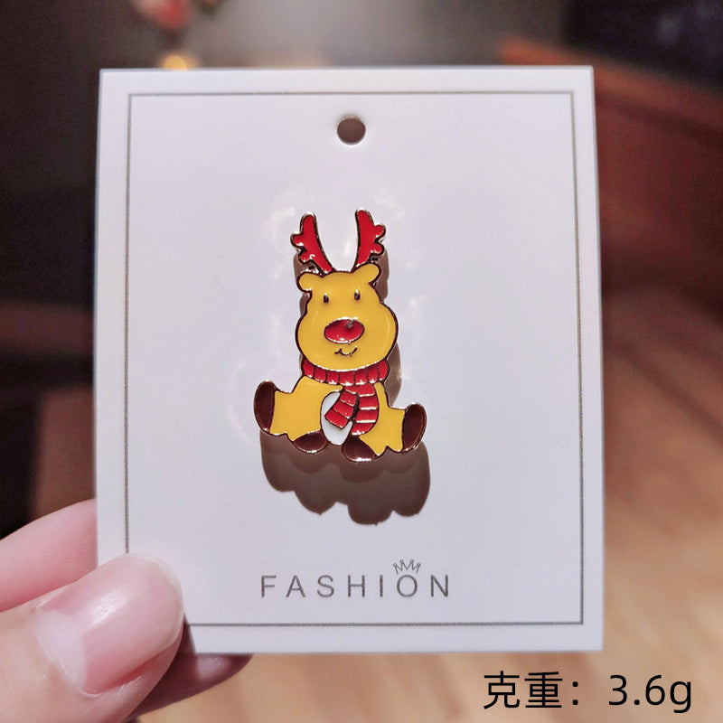 Christmas elk cute Japanese style brooch personalized metal badge pin accessories cartoon collar clothing trinkets