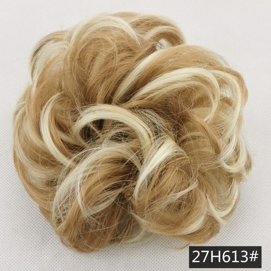 Foreign trade exclusively for high temperature silk wig 50 color wig hair ring ball head fluffy matte simulation plate hair ring spot