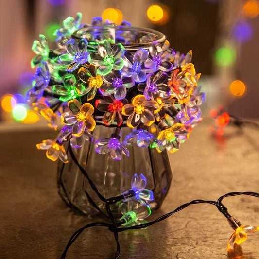 LED solar light string creative cherry blossom lights full of stars outdoor courtyard garden decoration atmosphere arrangement lights