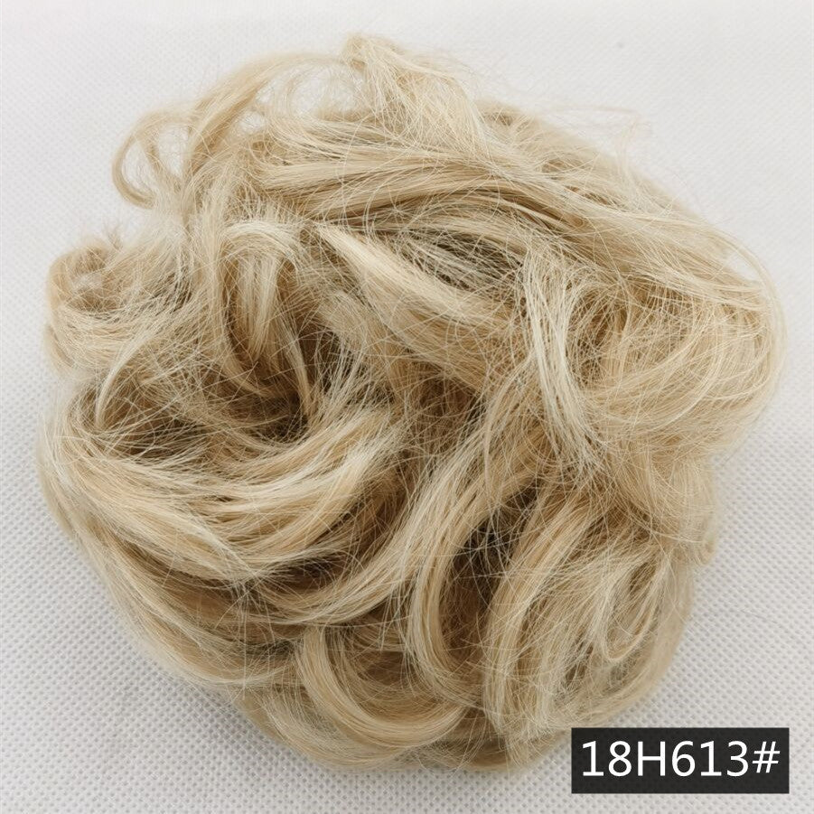 Foreign trade exclusively for high temperature silk wig 50 color wig hair ring ball head fluffy matte simulation plate hair ring spot