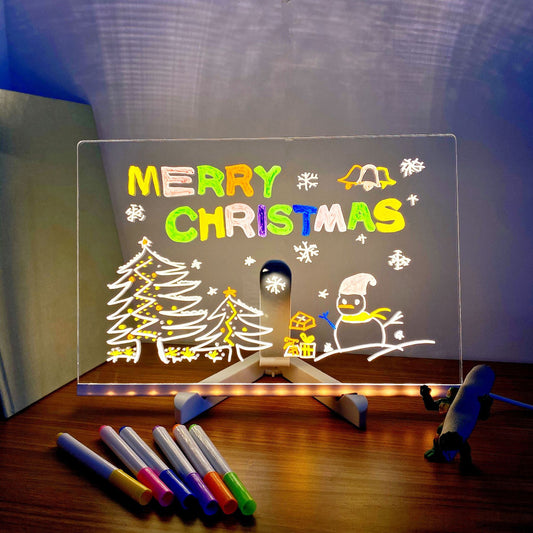 Cross-border desktop erasable luminous acrylic color-filled blackboard writing board portable handmade diy children's drawing board