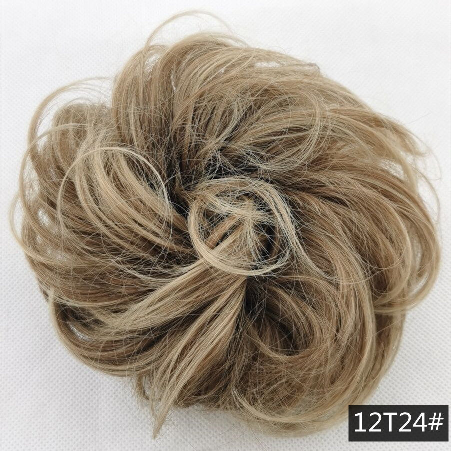 Foreign trade exclusively for high temperature silk wig 50 color wig hair ring ball head fluffy matte simulation plate hair ring spot