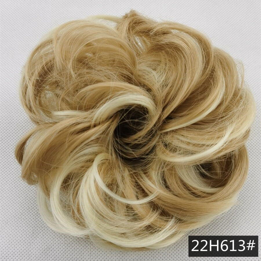 Foreign trade exclusively for high temperature silk wig 50 color wig hair ring ball head fluffy matte simulation plate hair ring spot