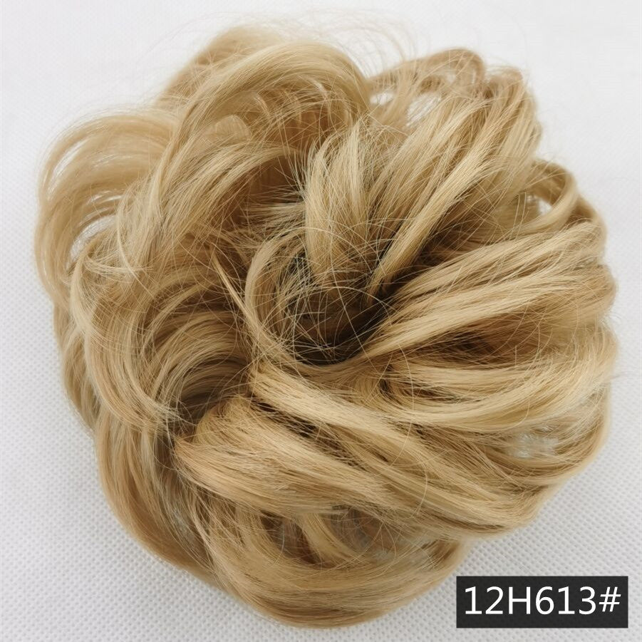 Foreign trade exclusively for high temperature silk wig 50 color wig hair ring ball head fluffy matte simulation plate hair ring spot