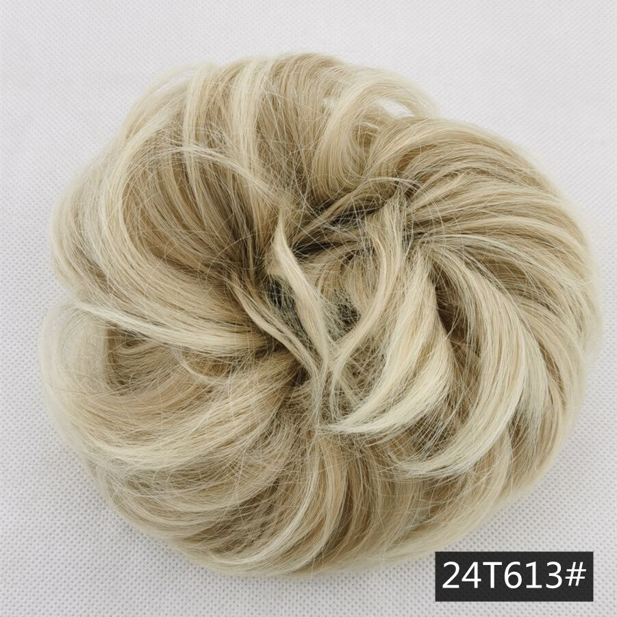 Foreign trade exclusively for high temperature silk wig 50 color wig hair ring ball head fluffy matte simulation plate hair ring spot