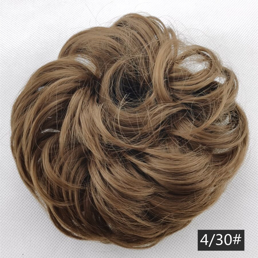 Foreign trade exclusively for high temperature silk wig 50 color wig hair ring ball head fluffy matte simulation plate hair ring spot