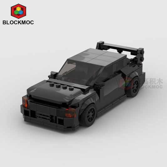 moc building blocks are suitable for LEGO racing speed series 8-grid JDM Mitsubishi EVO Japanese performance building with high difficulty