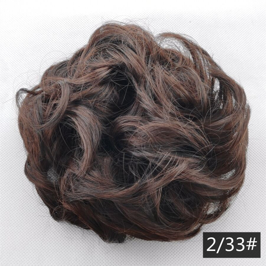 Foreign trade exclusively for high temperature silk wig 50 color wig hair ring ball head fluffy matte simulation plate hair ring spot