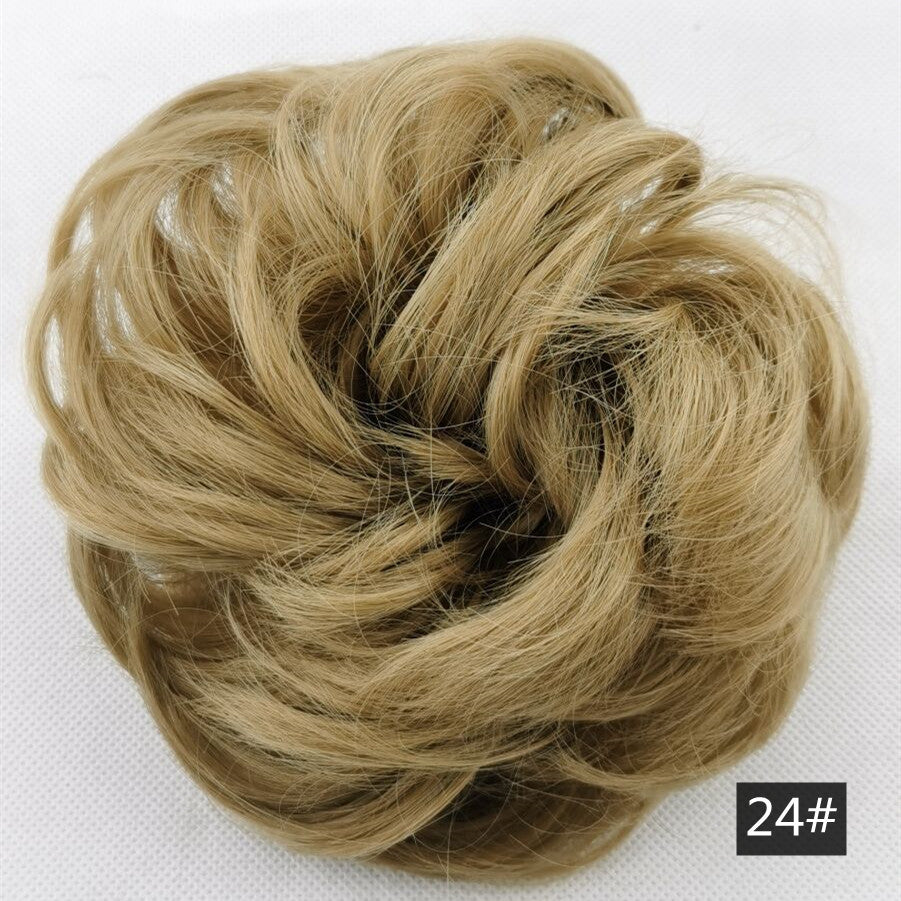 Foreign trade exclusively for high temperature silk wig 50 color wig hair ring ball head fluffy matte simulation plate hair ring spot