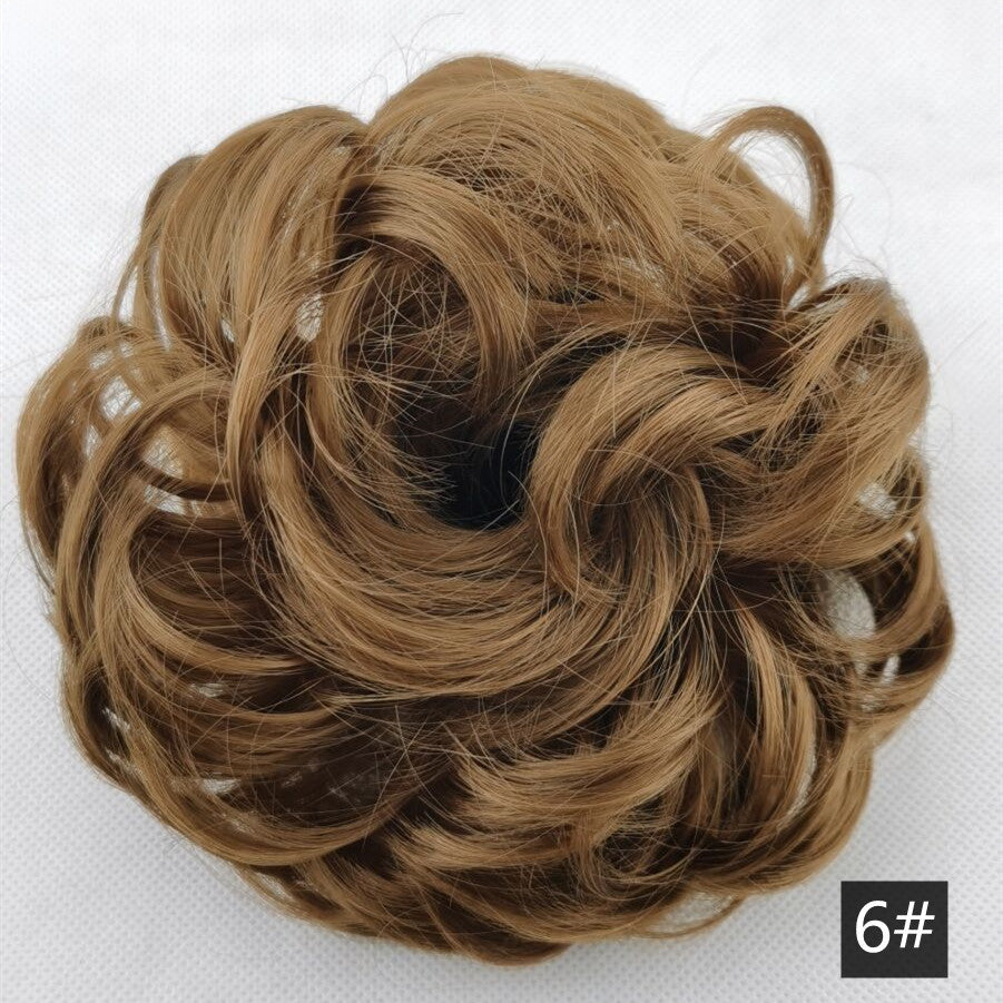 Foreign trade exclusively for high temperature silk wig 50 color wig hair ring ball head fluffy matte simulation plate hair ring spot