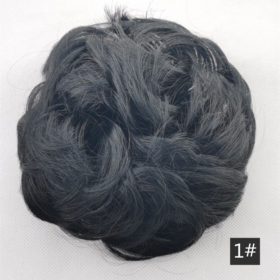 Foreign trade exclusively for high temperature silk wig 50 color wig hair ring ball head fluffy matte simulation plate hair ring spot