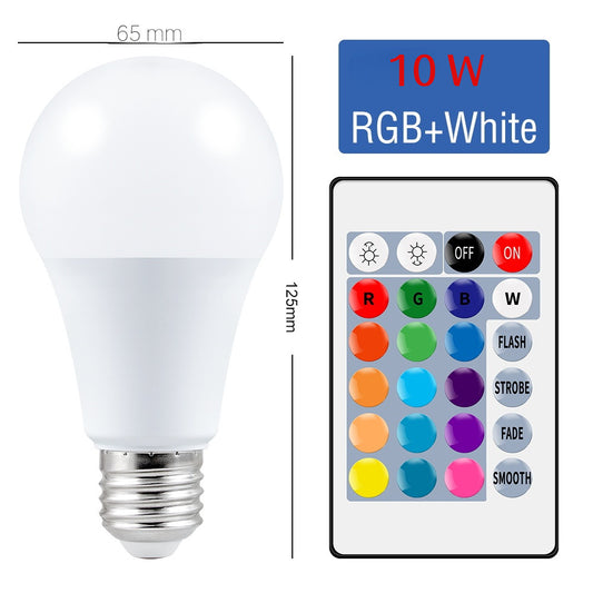 Manufacturer's spot RGB bulb LED, 220V colorful bulb remote control smart bulb RGBW white light E27