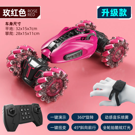 Cross-border new mini twisting light music off-road high-speed double-sided stunt remote control car children's toys wholesale