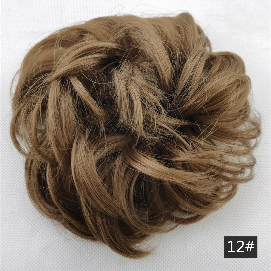 Foreign trade exclusively for high temperature silk wig 50 color wig hair ring ball head fluffy matte simulation plate hair ring spot